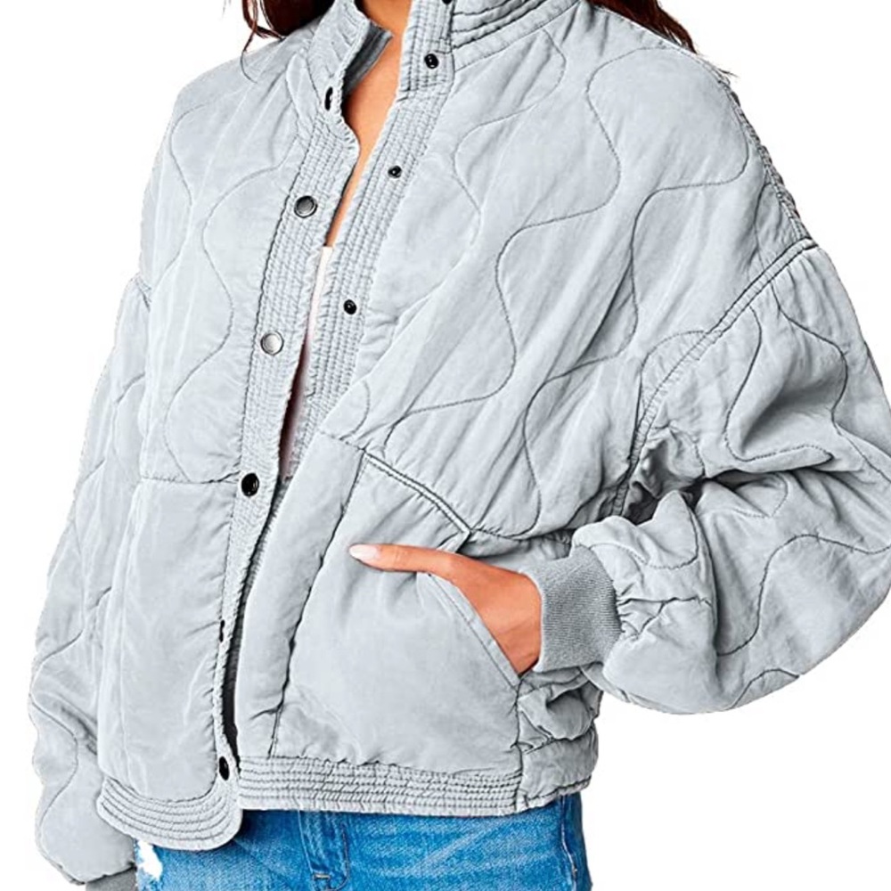 Blank NYC Quilted Bomber Light Wash